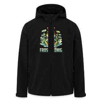 Karneval Kostüm FROSCHKÖNIG Lustiges Frosch - Recycelte Männer Softshell-Jacke von Stanley/Stella - Schwarz - Vorne - AI Model Male 185 light (185cm)
