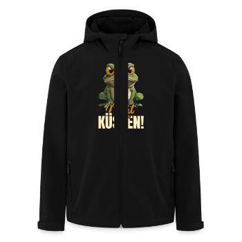 Faschingskostüm Frösche NICHT KÜSSEN Lustiges - Recycelte Männer Softshell-Jacke von Stanley/Stella - Schwarz - Vorne - AI Model Male 185 light (185cm)