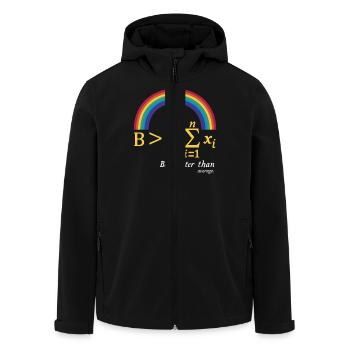 Math Pun – Be Greater Than Average - Men’s Recycled Softshell Jacket by Stanley/Stella - black - Front - AI Model Male 185 light (185cm)