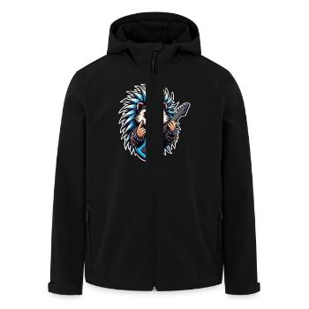 Igel Rock and Roll Gitarrist - Recycelte Männer Softshell-Jacke von Stanley/Stella - Schwarz - Vorne - AI Model Male 185 light (185cm)