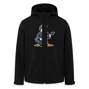 Ente Rock and Roll Gitarrist - Recycelte Männer Softshell-Jacke von Stanley/Stella - Schwarz - Vorne - AI Model Male 185 light (185cm)
