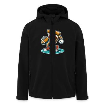 Football Pizza - Men’s Recycled Softshell Jacket by Stanley/Stella - black - Front - AI Model Male 185 light (185cm)