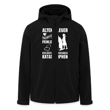 Altenpfleger Geschenk Altenpflege Pflegefachkraft - Recycelte Männer Softshell-Jacke von Stanley/Stella - Schwarz - Vorne - AI Model Male 185 light (185cm)