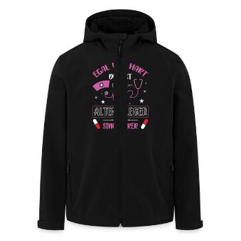 Altenpflege Pfleger Pflegepersonal Pflegekraft - Recycelte Männer Softshell-Jacke von Stanley/Stella - Schwarz - Vorne - AI Model Male 185 light (185cm)