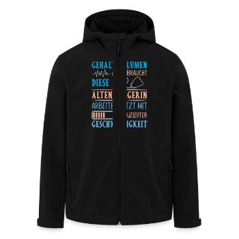 Altenpfleger Geschenk Altenpflege Pflegefachkraft - Recycelte Männer Softshell-Jacke von Stanley/Stella - Schwarz - Vorne - AI Model Male 185 light (185cm)