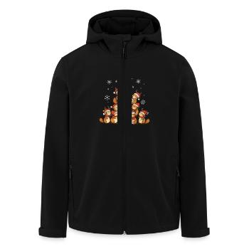 Eichhörnchen Weihnachten - Recycelte Männer Softshell-Jacke von Stanley/Stella - Schwarz - Vorne - AI Model Male 185 light (185cm)