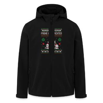 Scheeleopard Weihnachtsbaum Weihnachten Irbis - Recycelte Männer Softshell-Jacke von Stanley/Stella - Schwarz - Vorne - AI Model Male 185 light (185cm)