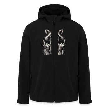 Rock 'n' Roll Waschbär Metall Kunst Design - Recycelte Männer Softshell-Jacke von Stanley/Stella - Schwarz - Vorne - AI Model Male 185 light (185cm)