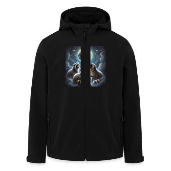 Drei Waschbären heulen zum Mond - Recycelte Männer Softshell-Jacke von Stanley/Stella - Schwarz - Vorne - AI Model Male 185 light (185cm)