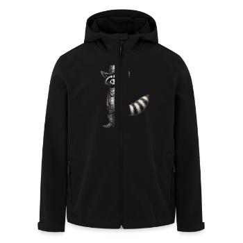 Cowboy raton laveur Vintage Art western - Veste softshell homme en polyester recyclé Stanley/Stella - noir - Devant - AI Model Male 185 light (185cm)