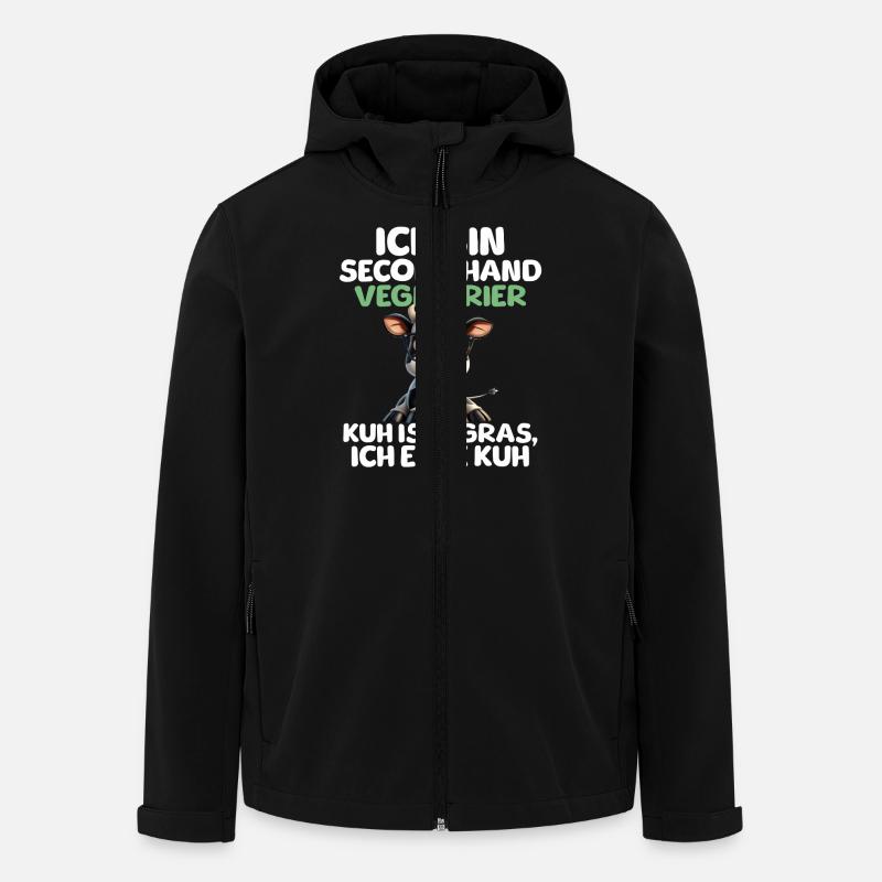 Second Hand Vegetarian - Men’s Recycled Softshell Jacket by Stanley/Stella - black