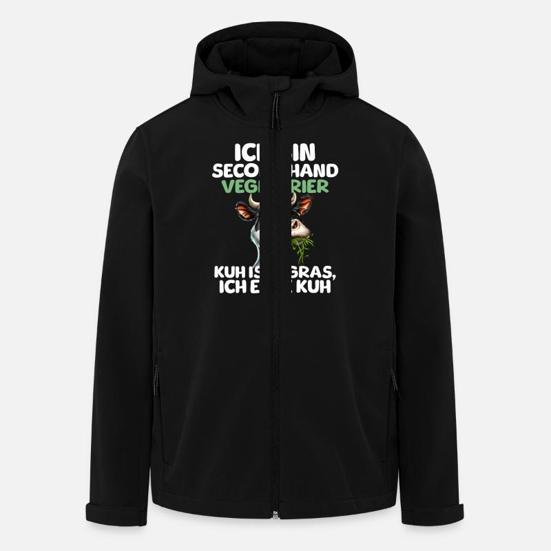 Second Hand Vegetarier - Recycelte Männer Softshell-Jacke von Stanley/Stella - Schwarz