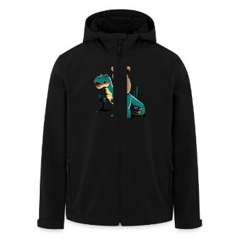 Niedliches Capybara auf Dinosaurier für einen - Recycelte Männer Softshell-Jacke von Stanley/Stella - Schwarz - Vorne - AI Model Male 185 light (185cm)