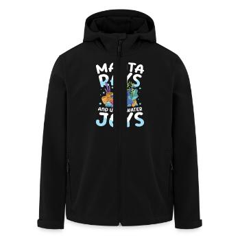 Manta Magic - Tauchen Sie ein ins Blau für einen - Recycelte Männer Softshell-Jacke von Stanley/Stella - Schwarz - Vorne - AI Model Male 185 light (185cm)