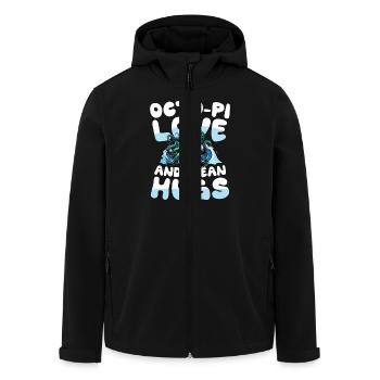 Octo-pi Love And Ocean Hugs - Recycelte Männer Softshell-Jacke von Stanley/Stella - Schwarz - Vorne - AI Model Male 185 light (185cm)
