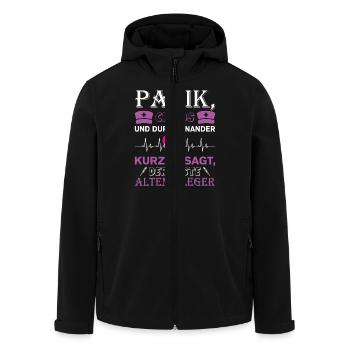 Altenpfleger Geschenk Altenpflege Pflegefachkraft - Recycelte Männer Softshell-Jacke von Stanley/Stella - Schwarz - Vorne - AI Model Male 185 light (185cm)