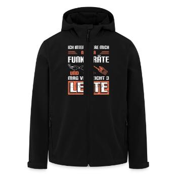Amateurfunk Geschenke für Funker Funkamateur - Recycelte Männer Softshell-Jacke von Stanley/Stella - Schwarz - Vorne - AI Model Male 185 light (185cm)