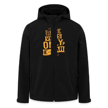 Electric car E-car Electromobility - Men’s Recycled Softshell Jacket by Stanley/Stella - black - Front - AI Model Male 185 light (185cm)