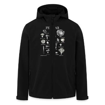 Février Collage de légumes et de fruits de saison - Veste softshell homme en polyester recyclé Stanley/Stella - noir - Devant - AI Model Male 185 light (185cm)