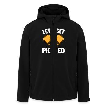Joueur de pickleball et de paddleball Let’s Get Pickled - Veste softshell homme en polyester recyclé Stanley/Stella - noir - Devant - AI Model Male 185 light (185cm)