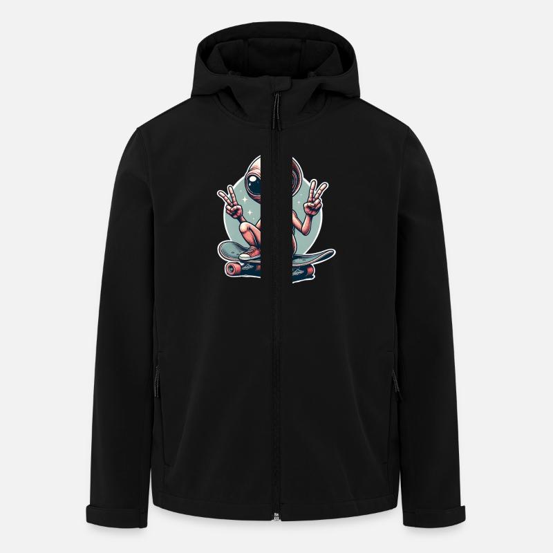 Alien Skateboard Skater Skate - Recycelte Männer Softshell-Jacke von Stanley/Stella - Schwarz