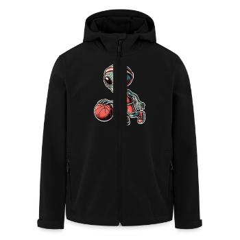 Alien Basketball - Men’s Recycled Softshell Jacket by Stanley/Stella - black - Front - AI Model Male 185 light (185cm)