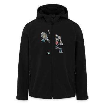 Alien Tennis - Recycelte Männer Softshell-Jacke von Stanley/Stella - Schwarz - Vorne - AI Model Male 185 light (185cm)