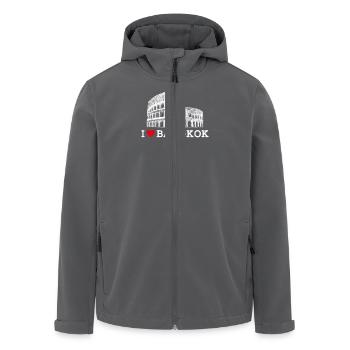 J’aime Bangkok Cool Thaïlande Amoureux Coeur Drapeau Jeu de mots - Veste softshell homme en polyester recyclé Stanley/Stella - charbon - Devant - AI Model Male 185 light (185cm)