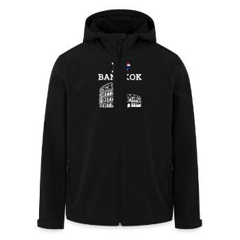 Ich liebe Bangkok Kolosseum Wortspiel Thailand Herz Flagge - Recycelte Männer Softshell-Jacke von Stanley/Stella - Schwarz - Vorne - AI Model Male 185 light (185cm)