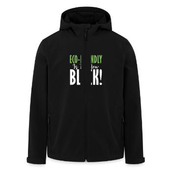 Eco-friendly Is The New Black! Planet Earth Day - Recycelte Männer Softshell-Jacke von Stanley/Stella - Schwarz - Vorne - AI Model Male 185 light (185cm)