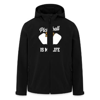 La vie au pickleball - Veste softshell homme en polyester recyclé Stanley/Stella - noir - Devant - AI Model Male 185 light (185cm)