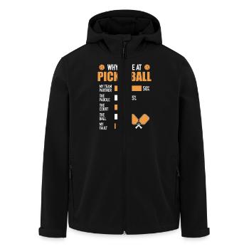 Why I lose in pickleball: funny saying - Men’s Recycled Softshell Jacket by Stanley/Stella - black - Front - AI Model Male 185 light (185cm)