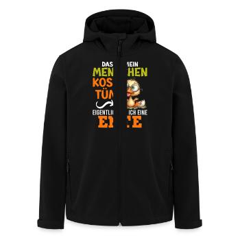 Karneval Enten DAS IST MEIN MENSCHEN KOSTÜM - Recycelte Männer Softshell-Jacke von Stanley/Stella - Schwarz - Vorne - AI Model Male 185 light (185cm)
