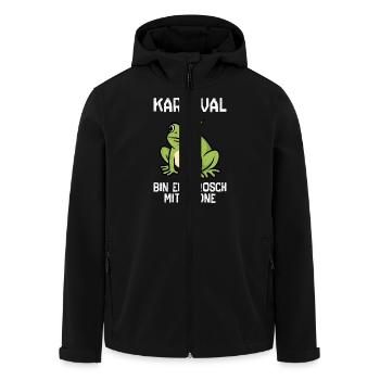 KARNEVAL BIN EIN FROSCH MIT KRONE Lustiges Frosch - Recycelte Männer Softshell-Jacke von Stanley/Stella - Schwarz - Vorne - AI Model Male 185 light (185cm)