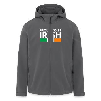 Proud To Be Irish Irland Irische Flagge - Recycelte Männer Softshell-Jacke von Stanley/Stella - Anthrazit - Vorne - AI Model Male 185 light (185cm)