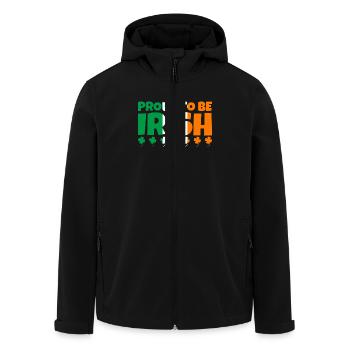 Proud To Be Irish Ireland Irish Flag Shamrock - Men’s Recycled Softshell Jacket by Stanley/Stella - black - Front - AI Model Male 185 light (185cm)