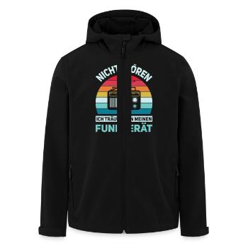 Amateurfunk Geschenke für Funker Funkamateur - Recycelte Männer Softshell-Jacke von Stanley/Stella - Schwarz - Vorne - AI Model Male 185 light (185cm)