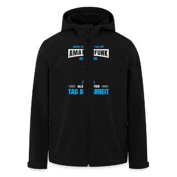 Amateurfunk Geschenke für Funker Funkamateur - Recycelte Männer Softshell-Jacke von Stanley/Stella - Schwarz - Vorne - AI Model Male 185 light (185cm)