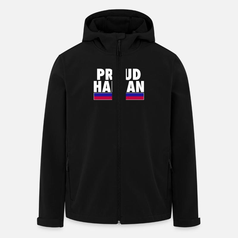 Fier drapeau haïtien haïtien - Veste softshell homme en polyester recyclé Stanley/Stella - noir