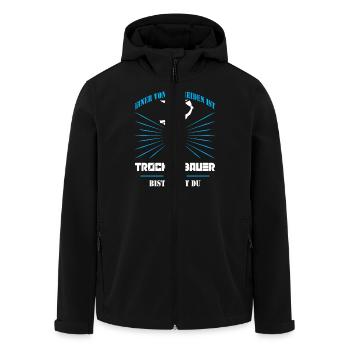 Trockenbau Trockenbauer Trockenbaumonteur Geschenk - Recycelte Männer Softshell-Jacke von Stanley/Stella - Schwarz - Vorne - AI Model Male 185 light (185cm)