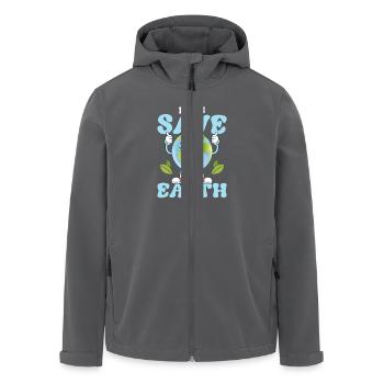 Sauvons notre planète Jour de la Terre - Veste softshell homme en polyester recyclé Stanley/Stella - charbon - Devant - AI Model Male 185 light (185cm)