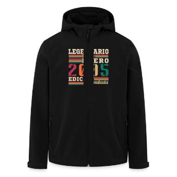 Millésime Janvier 2005 Cadeaux d’anniversaire - Veste softshell homme en polyester recyclé Stanley/Stella - noir - Devant - AI Model Male 185 light (185cm)