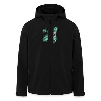 Tropical Leaves Design - Recycelte Männer Softshell-Jacke von Stanley/Stella - Schwarz - Vorne - AI Model Male 185 light (185cm)