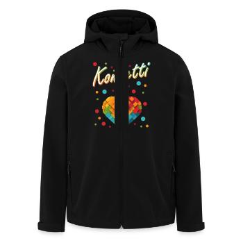 Confetti Carnival Carnival Fun Design - Men’s Recycled Softshell Jacket by Stanley/Stella - black - Front - AI Model Male 185 light (185cm)