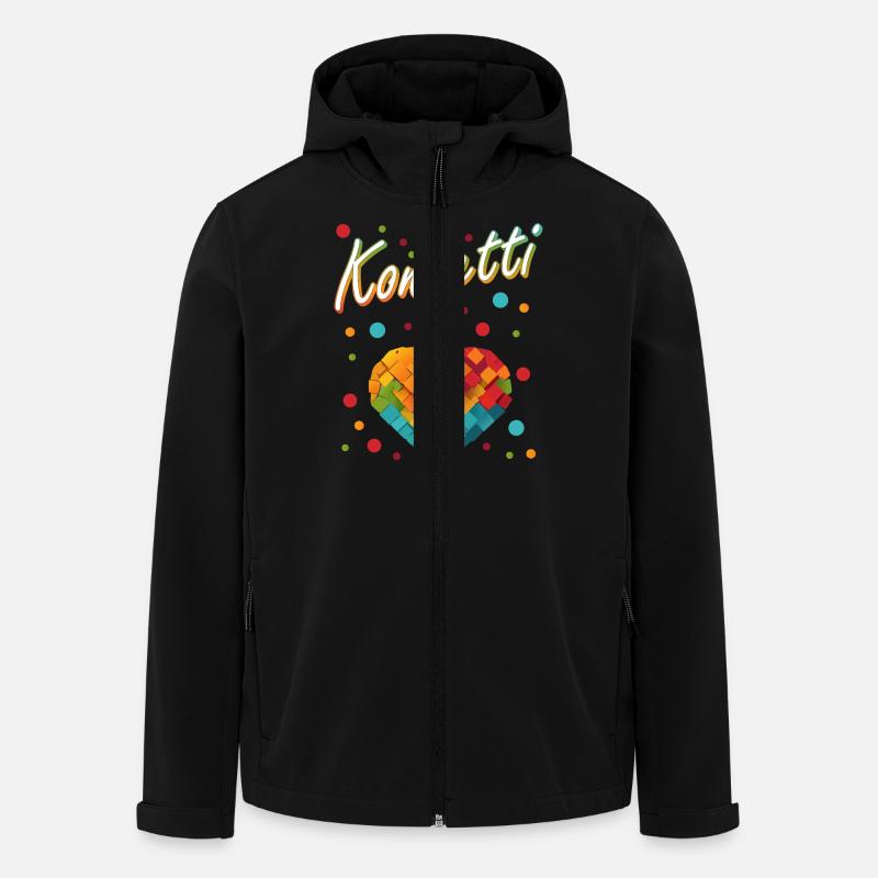 Konfetti Fasching Karneval Spaß Design - Recycelte Männer Softshell-Jacke von Stanley/Stella - Schwarz