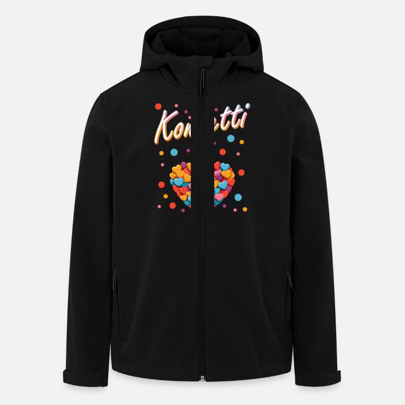 confettis carnaval carnaval design amusant - Veste softshell homme en polyester recyclé Stanley/Stella - noir