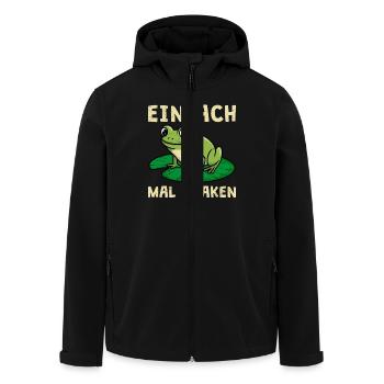 Karneval Party EINFACH MAL QUACKEN Lustiges - Recycelte Männer Softshell-Jacke von Stanley/Stella - Schwarz - Vorne - AI Model Male 185 light (185cm)