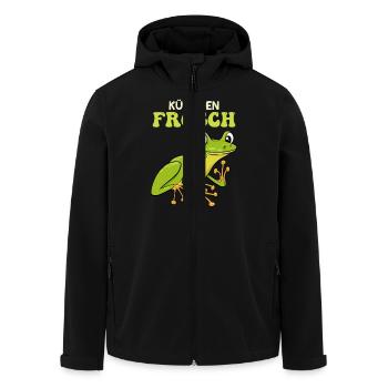 Froschkostüm KÜSS DEN FROSCH Lustiges Faschings - Recycelte Männer Softshell-Jacke von Stanley/Stella - Schwarz - Vorne - AI Model Male 185 light (185cm)