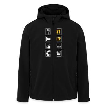Enjoying Capitalism Stock Sayings - Men’s Recycled Softshell Jacket by Stanley/Stella - black - Front - AI Model Male 185 light (185cm)