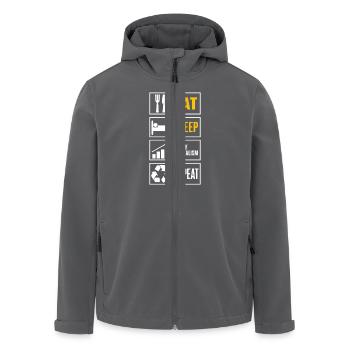 Enjoying Capitalism Stock Sayings - Men’s Recycled Softshell Jacket by Stanley/Stella - anthracite - Front - AI Model Male 185 light (185cm)